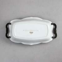 Блюдо «Роза», 1.8 л, прямоугольное, золотая обводка, фарфор, Иран Блюдо «Роза», 1.8 л, прямоугольное, золотая обводка, фарфор, Иран