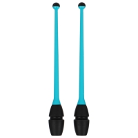 Булавы для художественной гимнастики вставляющиеся INDIGO, 41 см, цвет голубой/чёрный