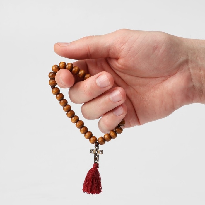 Чётки деревянные «Православные» 30 бусин, крестик мал. с кистью, цвет тёмно-коричневый Чётки деревянные «Православные» 30 бусин, крестик мал. с кистью, цвет тёмно-коричневый