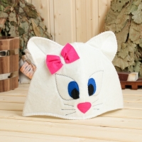 Шапка для бани модельная "Кошечка" Шапка для бани модельная "Кошечка"