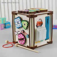 Бизикуб со светом &laquo;Зверушки&raquo; 17х17х18 см