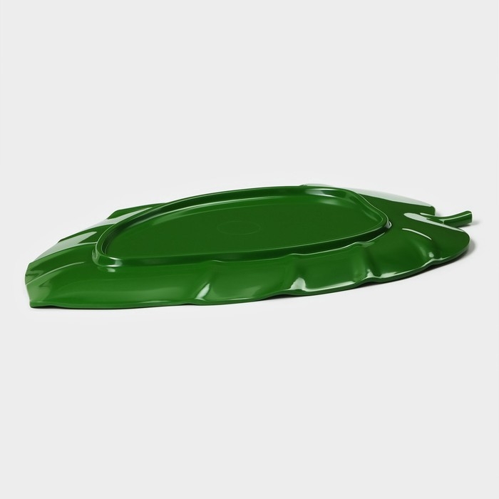 Блюдо для подачи &laquo;Лист&raquo;, 37,5&times;23,5&times;2 см, цвет зелёный