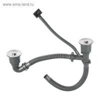 Мойка кухонная GERHANS K37843-S, врезная, двойная, 780х430х220 мм, с сифоном, S = 3.0 и 0.8 мм, глянцевая Мойка кухонная GERHANS K37843-S, врезная, двойная, 780х430х220 мм, с сифоном, S = 3.0 и 0.8 мм, глянцевая