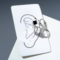 Серьги &laquo;Каффы&raquo; кольца и трубы, цвет серебро