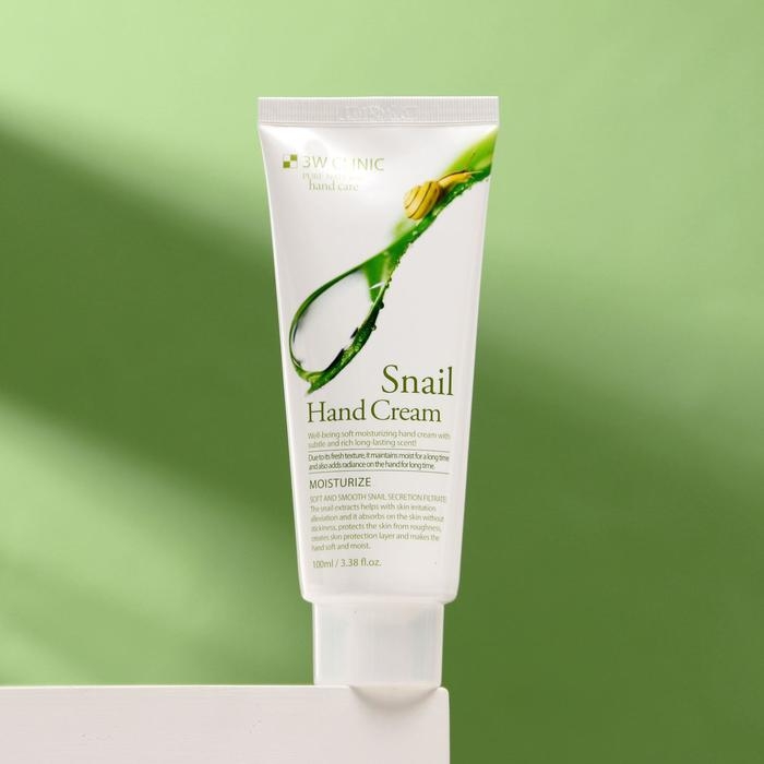 Увлажняющий крем для рук с муцином улитки 3W CLINIC Moisturizing Snail Hand Cream, 100 мл Увлажняющий крем для рук с муцином улитки 3W CLINIC Moisturizing Snail Hand Cream, 100 мл