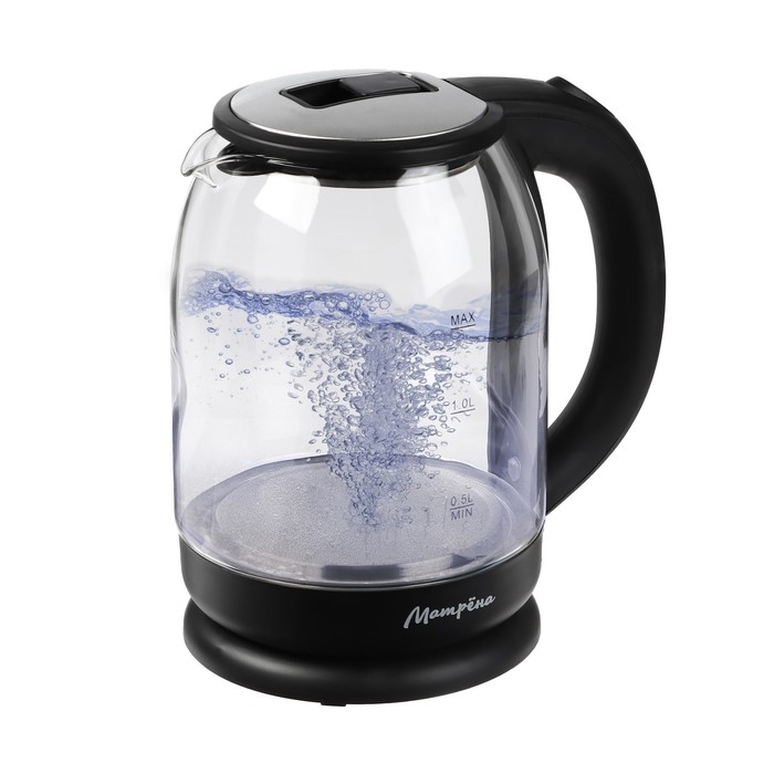 Чайник электрический Чайник электрический "Матрёна" MA-154, стекло, 1.8 л, 1500 Вт, чёрный