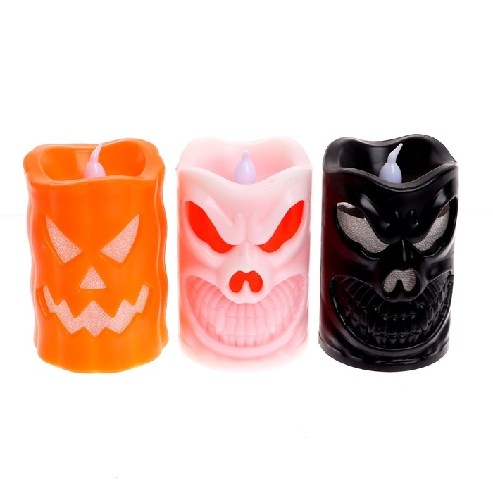 Свеча светодиодная «Хэллоуин», виды МИКС Свеча светодиодная «Хэллоуин», виды МИКС