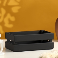 Кашпо деревянное 24.5&times;13.5&times;9 см "Двушка Лайт", двухреечное, чёрный Дарим Красиво