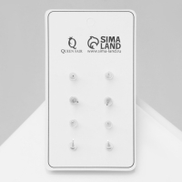 Пусеты 4 пары &laquo;Романтика&raquo; винтажная роза, цвет бело-серый в серебре