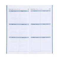 Еженедельник датированный 2025 года, 80х165 мм, 64 листа ESCALADA, мягкая обложка из искусственной кожи, блинтовое тиснение, блок 70 г/м&sup2;, голубой