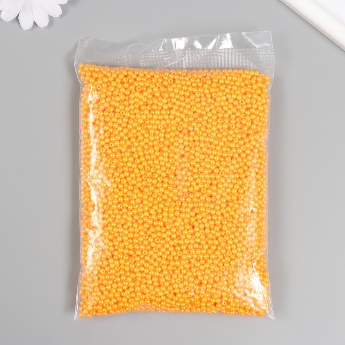 Набор бусин Набор бусин "Жемчуг" d 4 мм, 250 гр, оранжевый