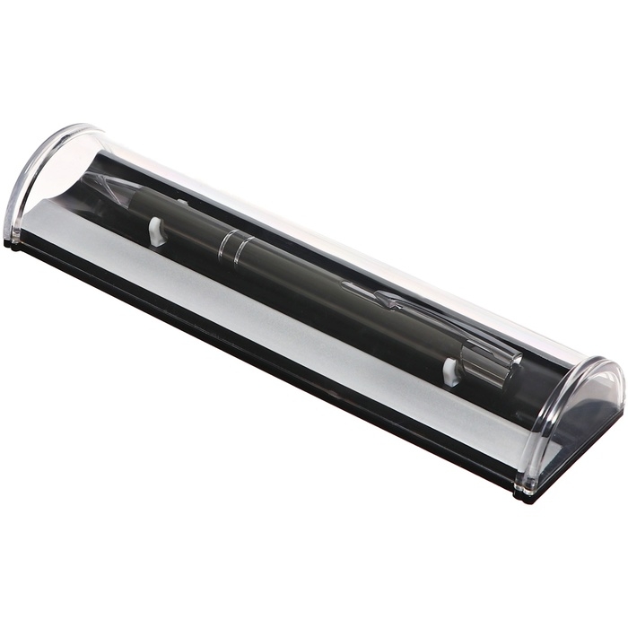 Ручка подарочная, шариковая, автоматическая "Стиль" в пластиковом футляре, NEW, серая