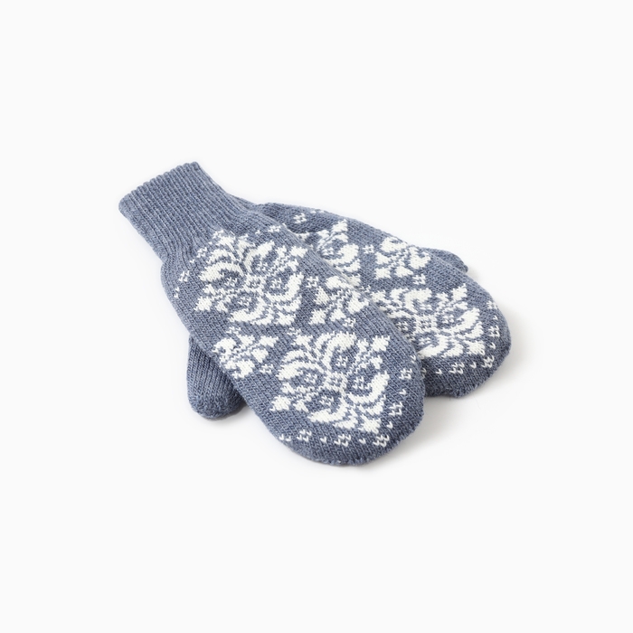 Варежки двойные женские, цвет синий, р-р 18 Варежки двойные женские, цвет синий, р-р 18