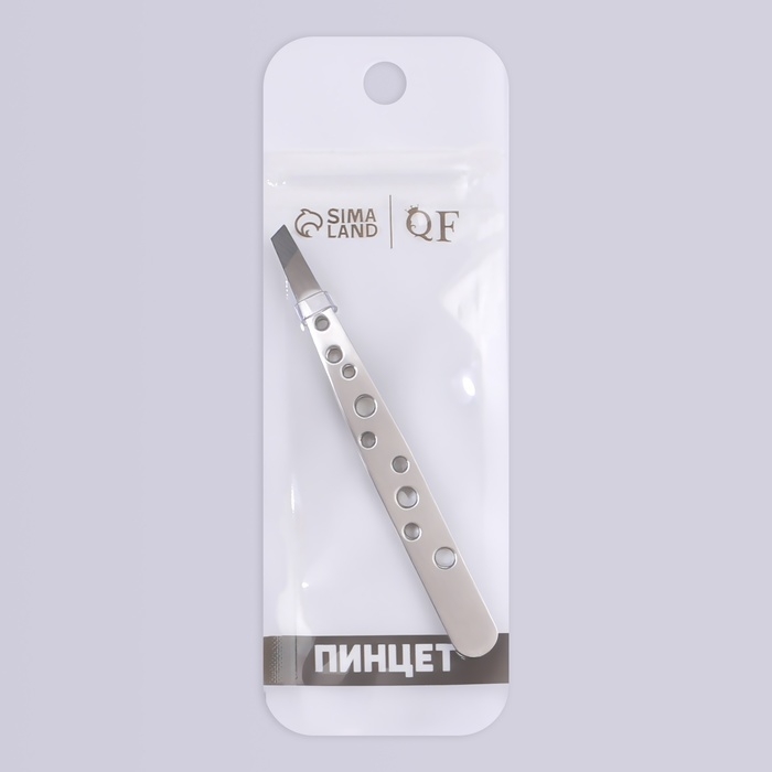 Пинцет скошенный, широкий, 9,5 см, цвет серебристый Пинцет скошенный, широкий, 9,5 см, цвет серебристый