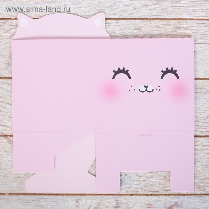 Коробка для мини букетов «Котик», 12 х 20 х 10 см Коробка для мини букетов «Котик», 12 х 20 х 10 см