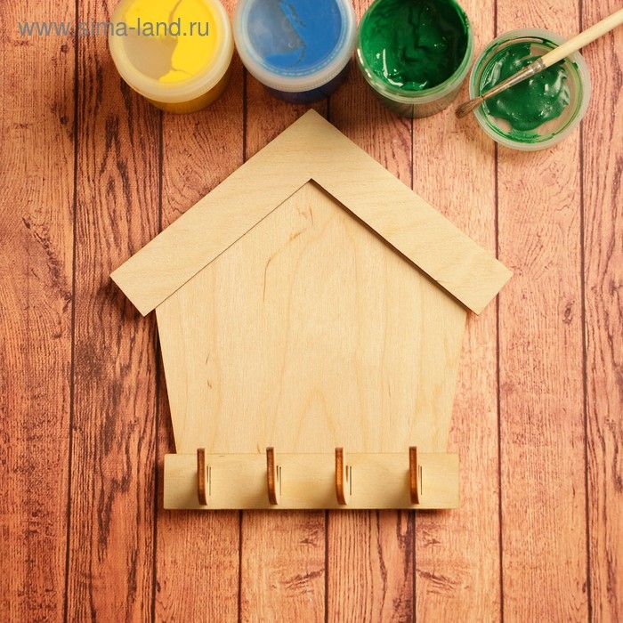 Заготовка для творчества &laquo;Ключница домик&raquo;, на 4 крючка