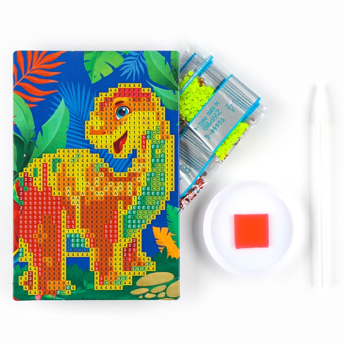 Алмазная мозаика для детей со светящимися стразами &laquo;Динозавр&raquo;, 10 х 15 см, набор для творчества