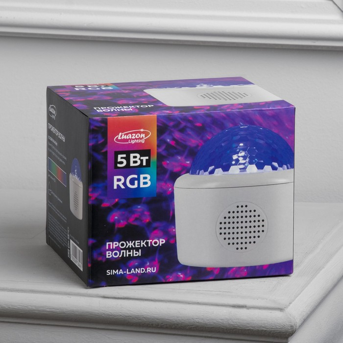 Световой прибор &laquo;Волны&raquo; 10.5 см, лазер, динамик, пульт ДУ, свечение мульти, 5 В