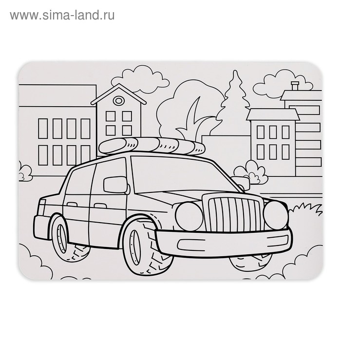 Пазл в рамке &laquo;Полезные машины&raquo;, 34 детали + раскраска