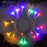 Гирлянда «Нить» 2 м, IP20, прозрачная нить, 20 LED, 2 режима, батарейки AAх3 (нет в комплекте), свечение мульти Гирлянда «Нить» 2 м, IP20, прозрачная нить, 20 LED, 2 режима, батарейки AAх3 (нет в комплекте), свечение мульти