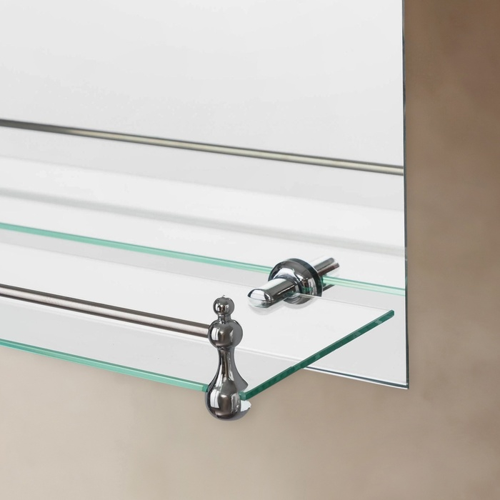 Зеркало, настенное, 50х40 см, с полочкой и ограничителем Зеркало, настенное, 50х40 см, с полочкой и ограничителем