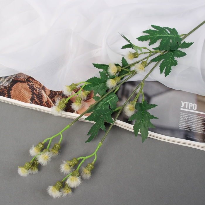 Цветы искусственные Цветы искусственные "Мимоза садовая люкс" 60 см, белый