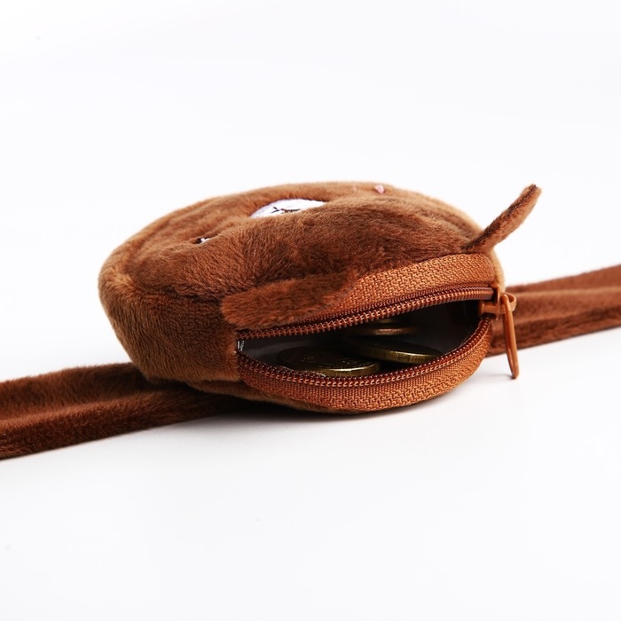 Кошелёк-браслет на молнии, цвет коричневый