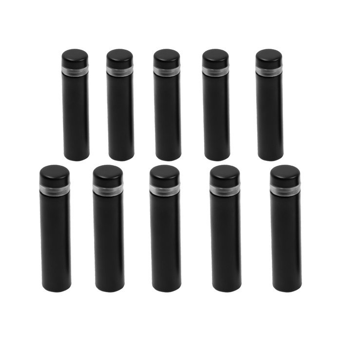 Дистанционный держатель для табличек, 12х50 мм, цвет черный,набор 10 шт. Дистанционный держатель для табличек, 12х50 мм, цвет черный,набор 10 шт.