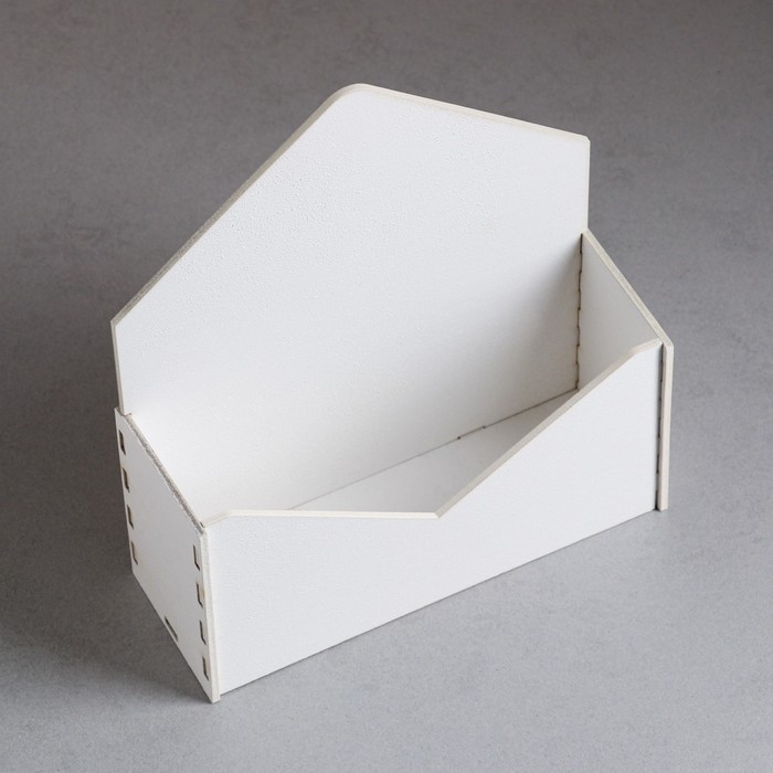 Кашпо деревянное 18&times;6&times;20 см Конверт Радель "Полнота", белый Дарим Красиво