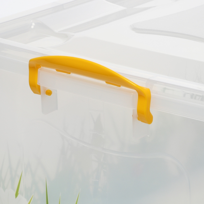 Контейнер для хранения с крышкой &laquo;Hide box. Трава&raquo;, 50 л, 60&times;38&times;31 см, на колёсиках, МИКС