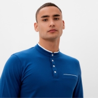 Футболка с дл. рукавом мужская MINAKU цвет синий, р-р 44