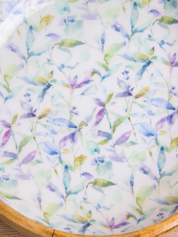 Блюдо "Оттенки сирени" дерево манго 25,5х25,5х6 см