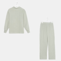 Пижама женская (рубашка и брюки) KAFTAN "Basic" размер 40-42, цвет зелёный