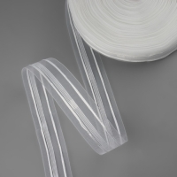 Шторная лента, органза, 4 см, 50 ± 1 м, цвет прозрачный Шторная лента, органза, 4 см, 50 ± 1 м, цвет прозрачный