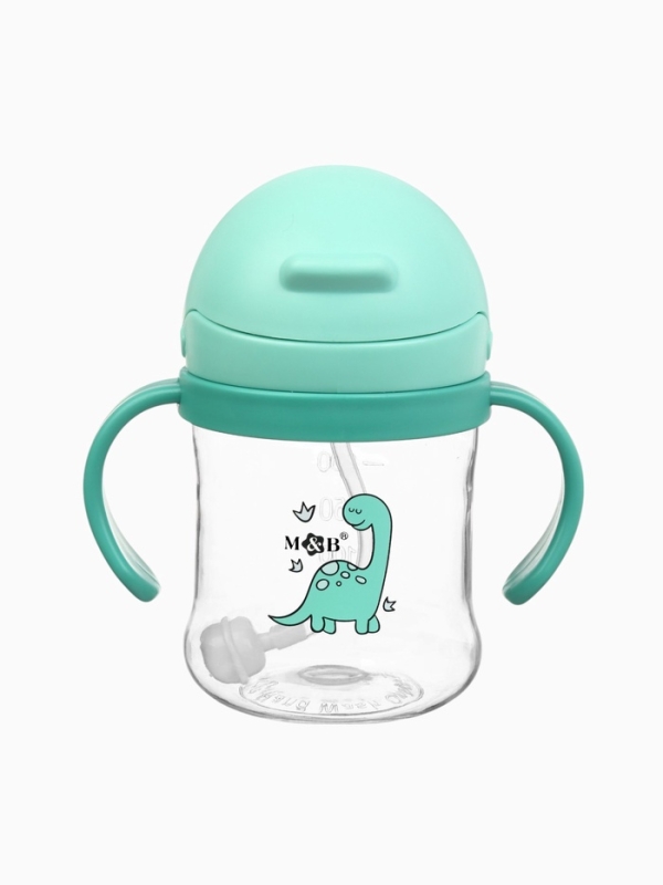 Mum&Baby, Поильник- непроливайка с трубочкой, дракоша, бирюзовый SL-07275B