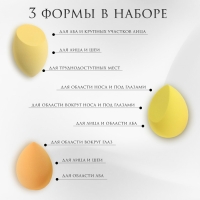 Спонжи для макияжа, набор - 4 шт, увеличиваются при намокании, цвет жёлтый Спонжи для макияжа, набор - 4 шт, увеличиваются при намокании, цвет жёлтый