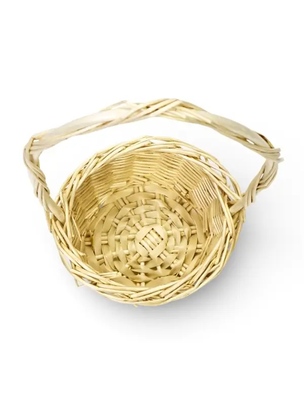 Корзина плетеная ива 15 х 15 х _ см, ручка h=14 см белый