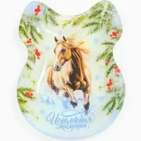 Тарелка в форме банта "Исполнения желаний", 13,5х18 см