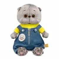Мягкая игрушка "Кот Басик baby в комбинезоне "Деним", 20 см BB-161