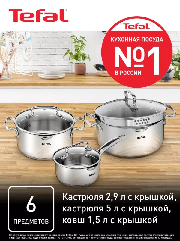 Набор посуды с крышкой Duetto+ 6 предметов, 20 24 16 см