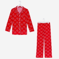 Пижама женская (рубашка и брюки) KAFTAN "Love" размер 52-54