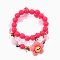 Набор браслетов детский Выбражулька &laquo;Цветок&raquo; 3 шт. d=6 см. бело-розовый