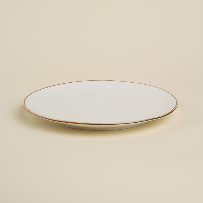 Тарелка обеденная фарфоровая SL Home &laquo;Волна в камне&raquo;, d=25,5 см, цвет белый