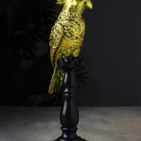 Фигура "Попугай на жердочке" 34х10х12 см, бронза