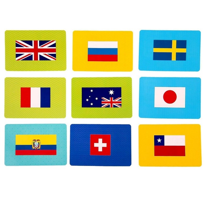 Карточная игра «Флагомания», 54 карточки Карточная игра «Флагомания», 54 карточки