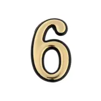 Цифра дверная 6 ТУНДРА, пластиковая, цвет золото 1 шт.