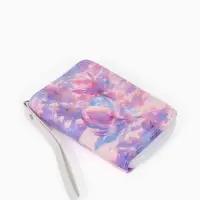 Кошелек жен 07-01-01 Июнь2535 цветы, 12*1,5*9 см, 2 отд+отд/молн, д/карт, сиреневый