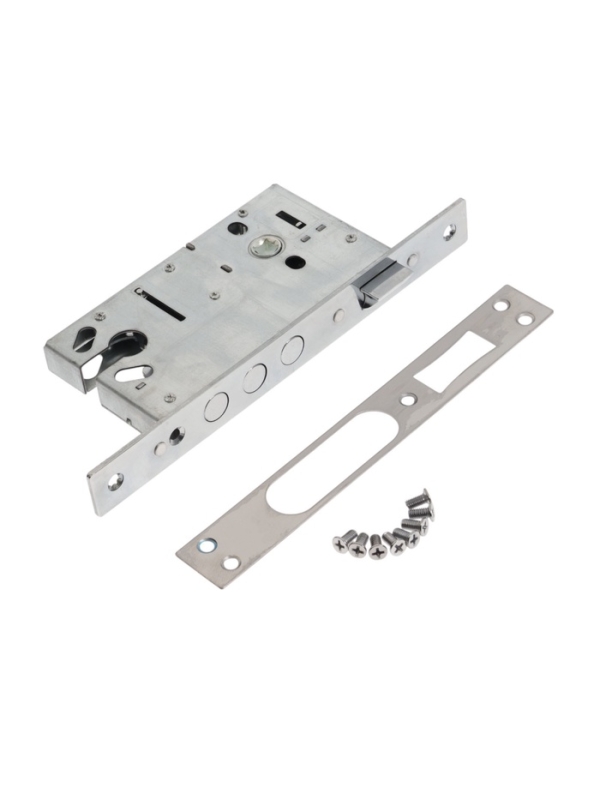 Корпус замка LOCKLAND для металлических дверей, без цилиндрового механизма, хром