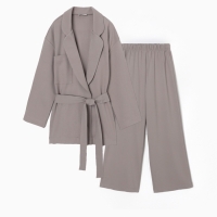 Комплект для девочки (жакет и брюки) MINAKU: PartyDress, цвет серый, рост 140 см