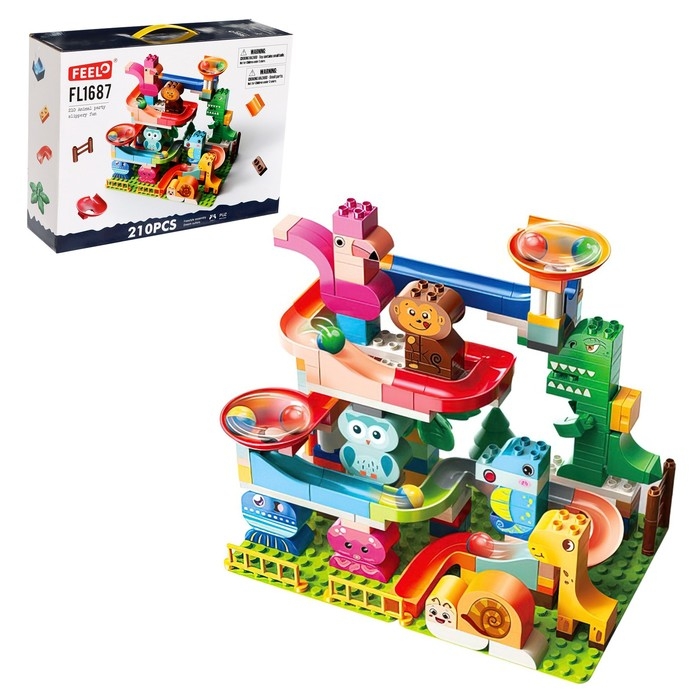 Конструктор Шарики &laquo;Зоо-горка&raquo;, 210 деталей